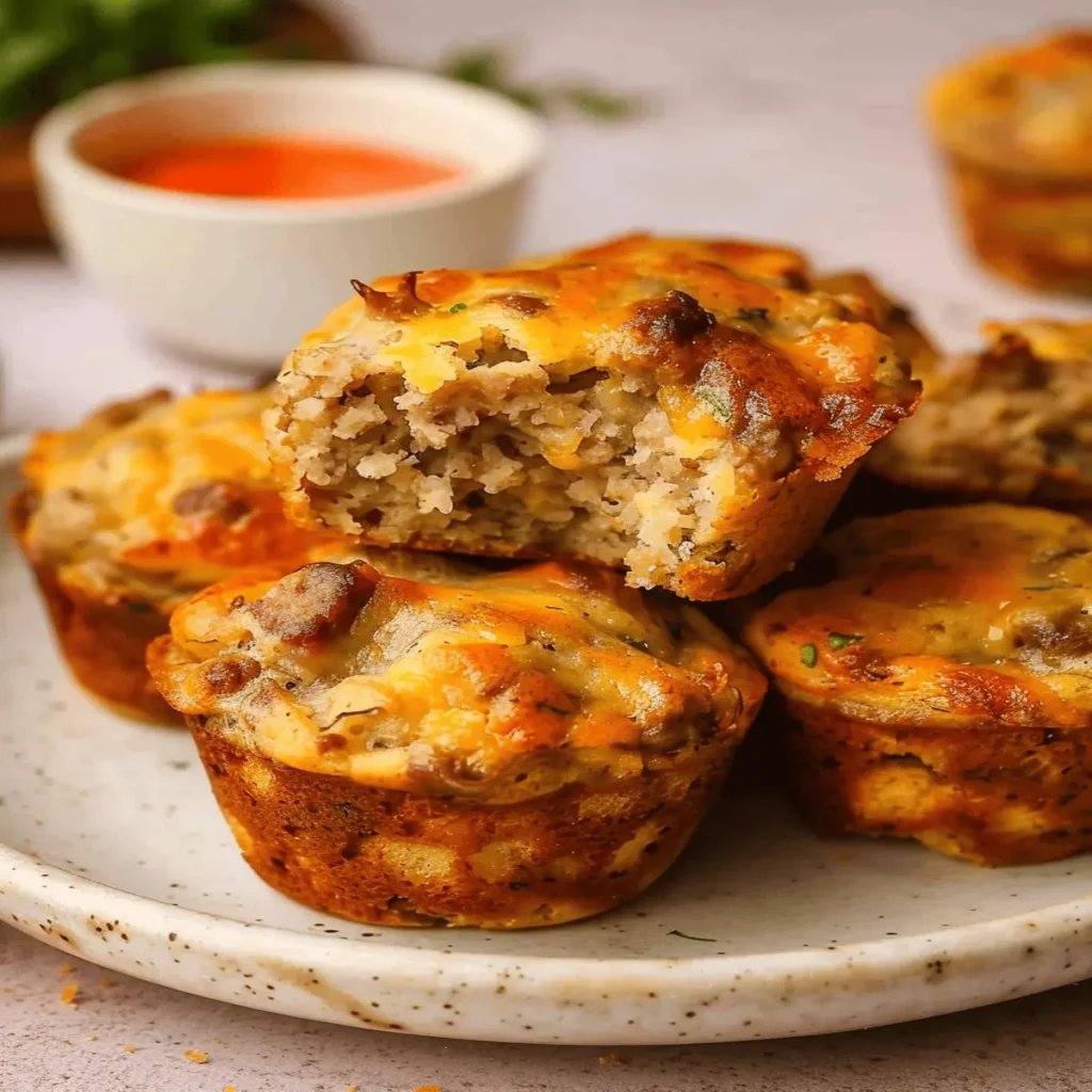 High Protein Sausage Pancake Muffins