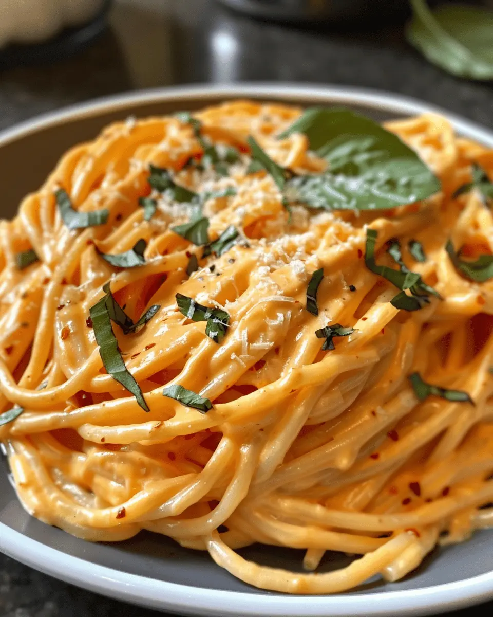 Cheesy Garlic Parmesan Spaghetti with Cream Cheese and Tomato Sauce