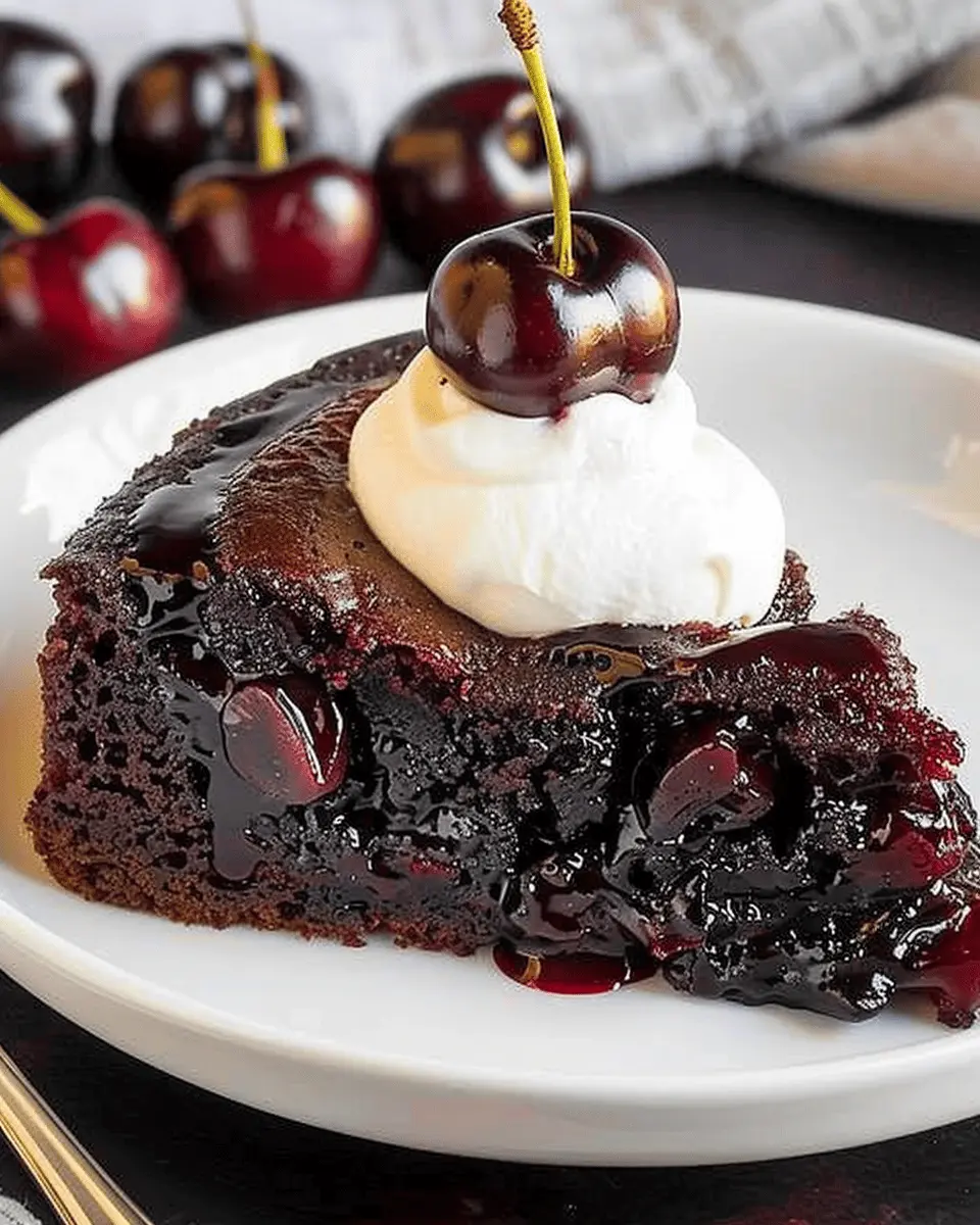 Chocolate Cherry Upside Down Cake