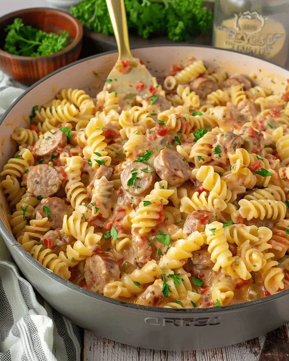 Creamy Rotel Pasta With Sausage