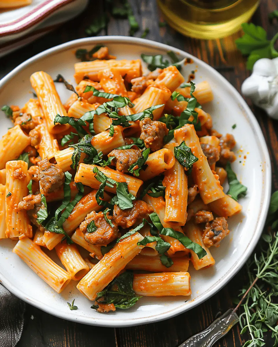 Creamy Sausage Rigatoni