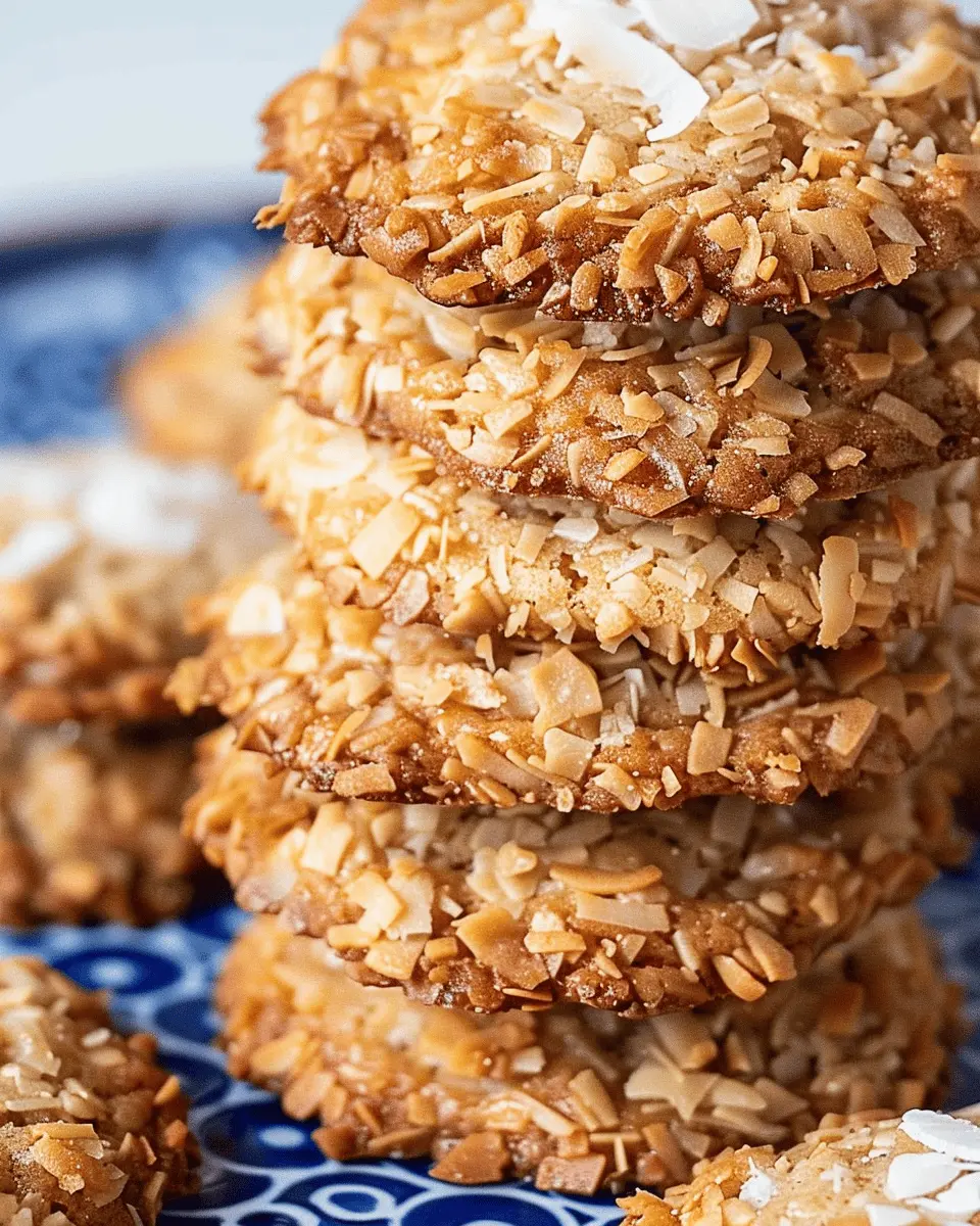 Crispy Chewy Carolina Coconut Cookies