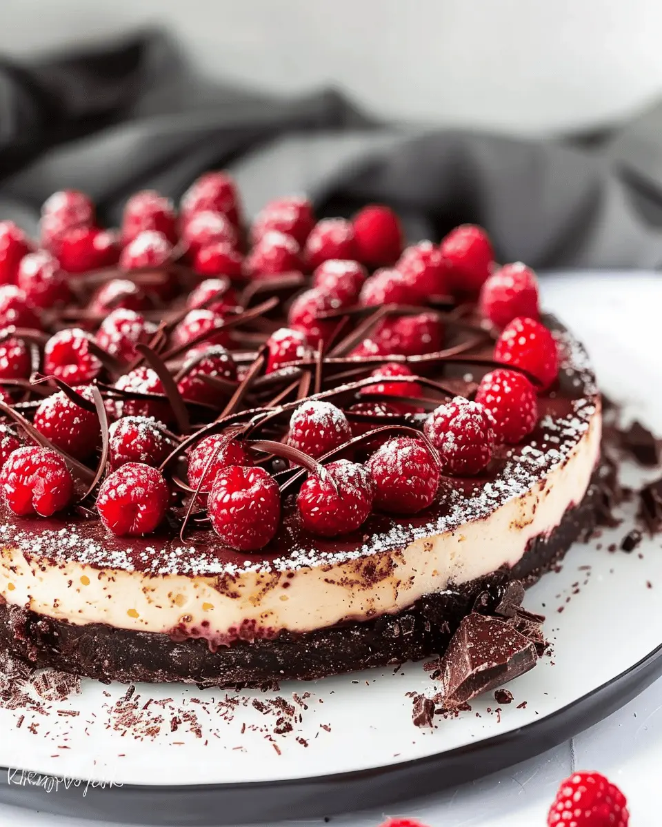 Dark Chocolate Raspberry Cheesecake