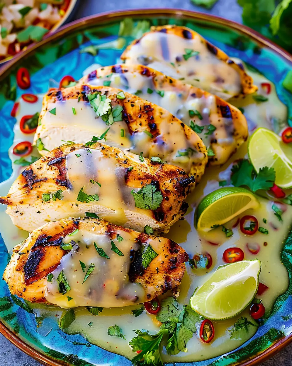 Grilled Salsa Verde Pepper Jack Chicken