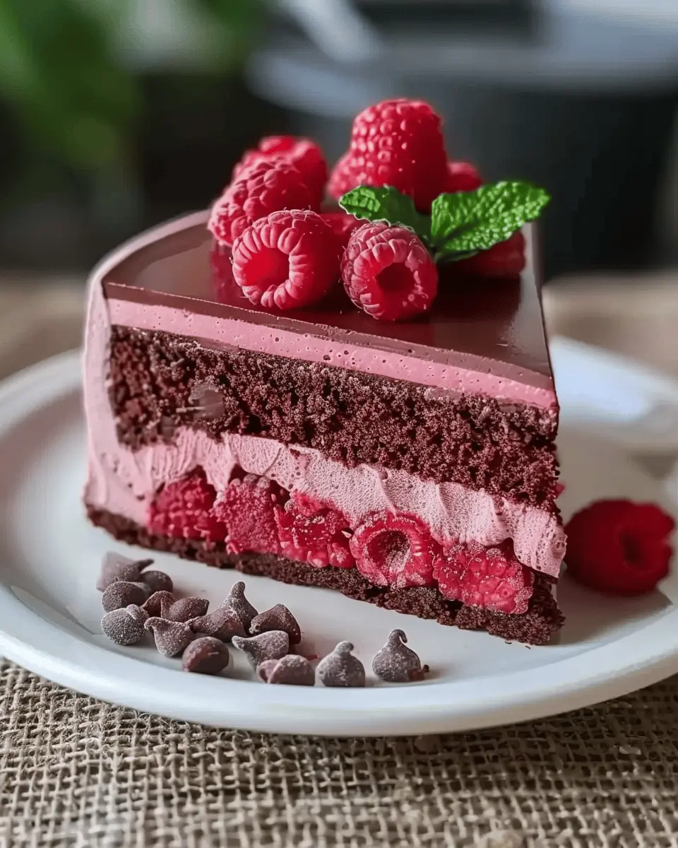 Heavenly Raspberry Chocolate Mousse Cake