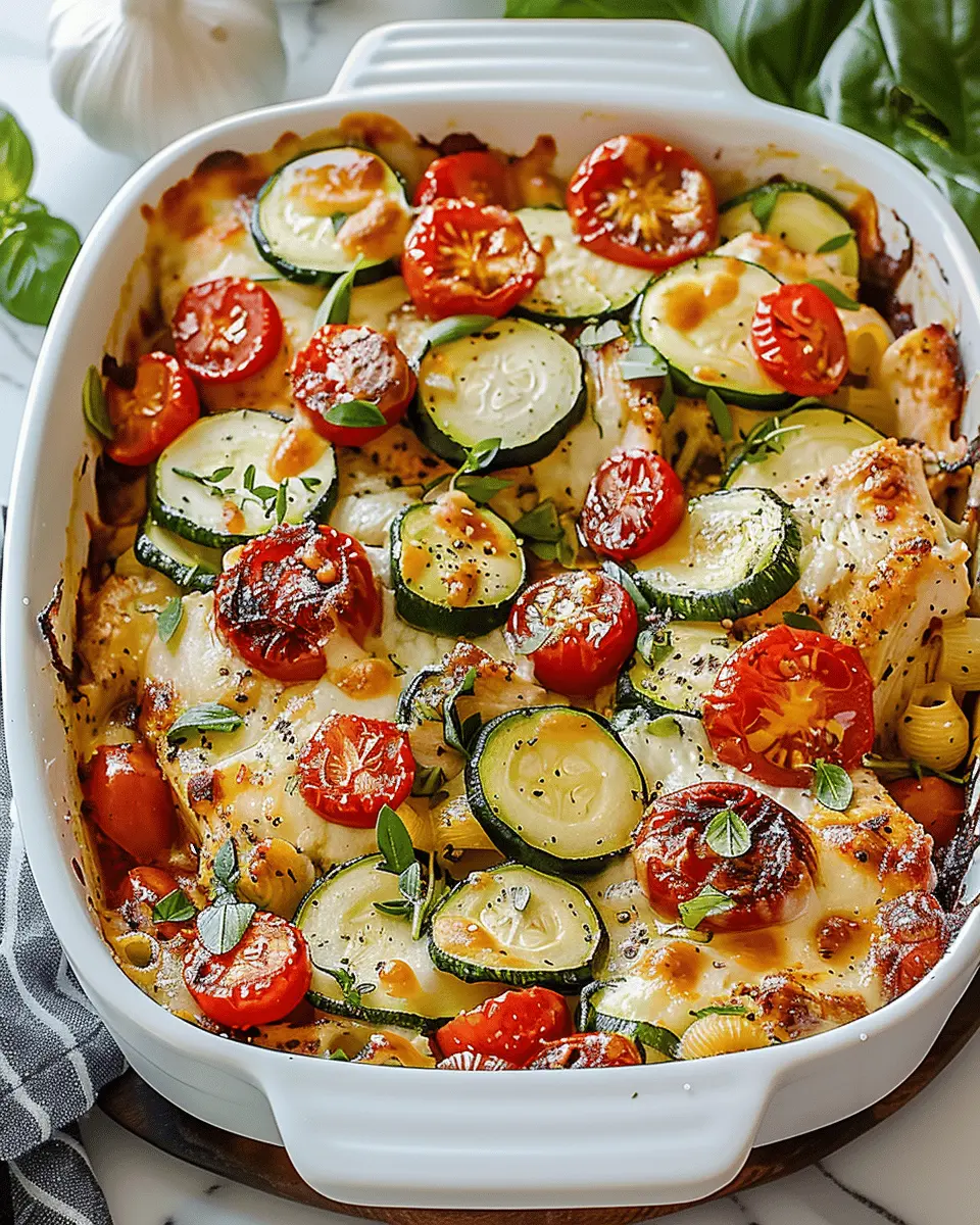 Mediterranean Chicken Zucchini Bake