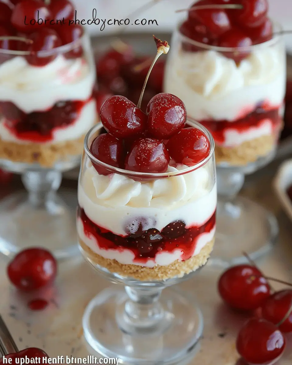 Mini Cherry Cheesecake Trifles