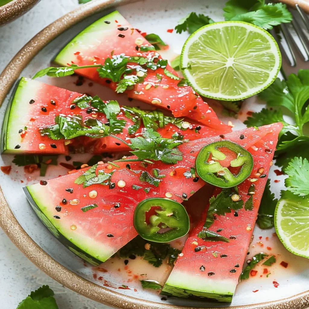 Spicy Watermelon Salad with Cilantro and Lime
