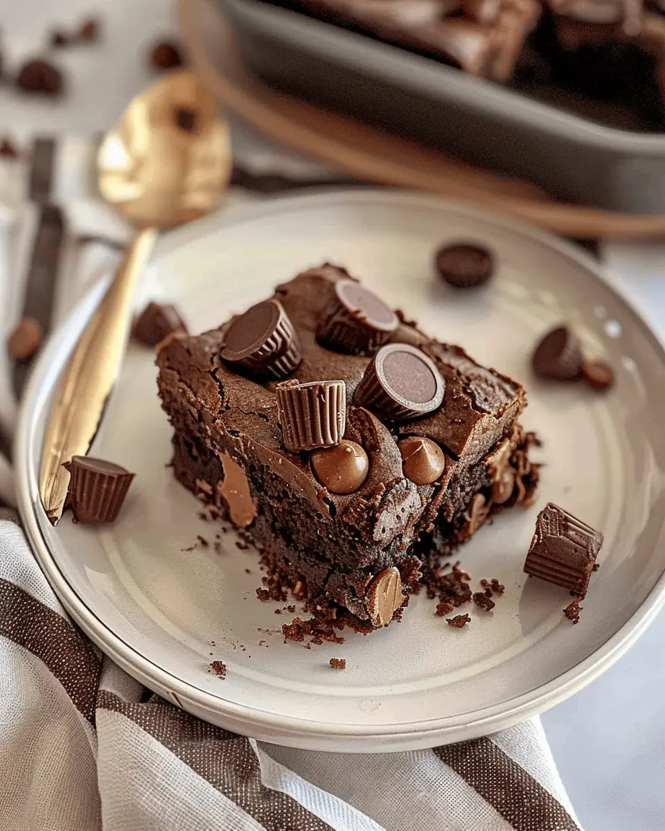 The Easiest, Fudgiest Peanut Butter Cup Dump Cake Ever