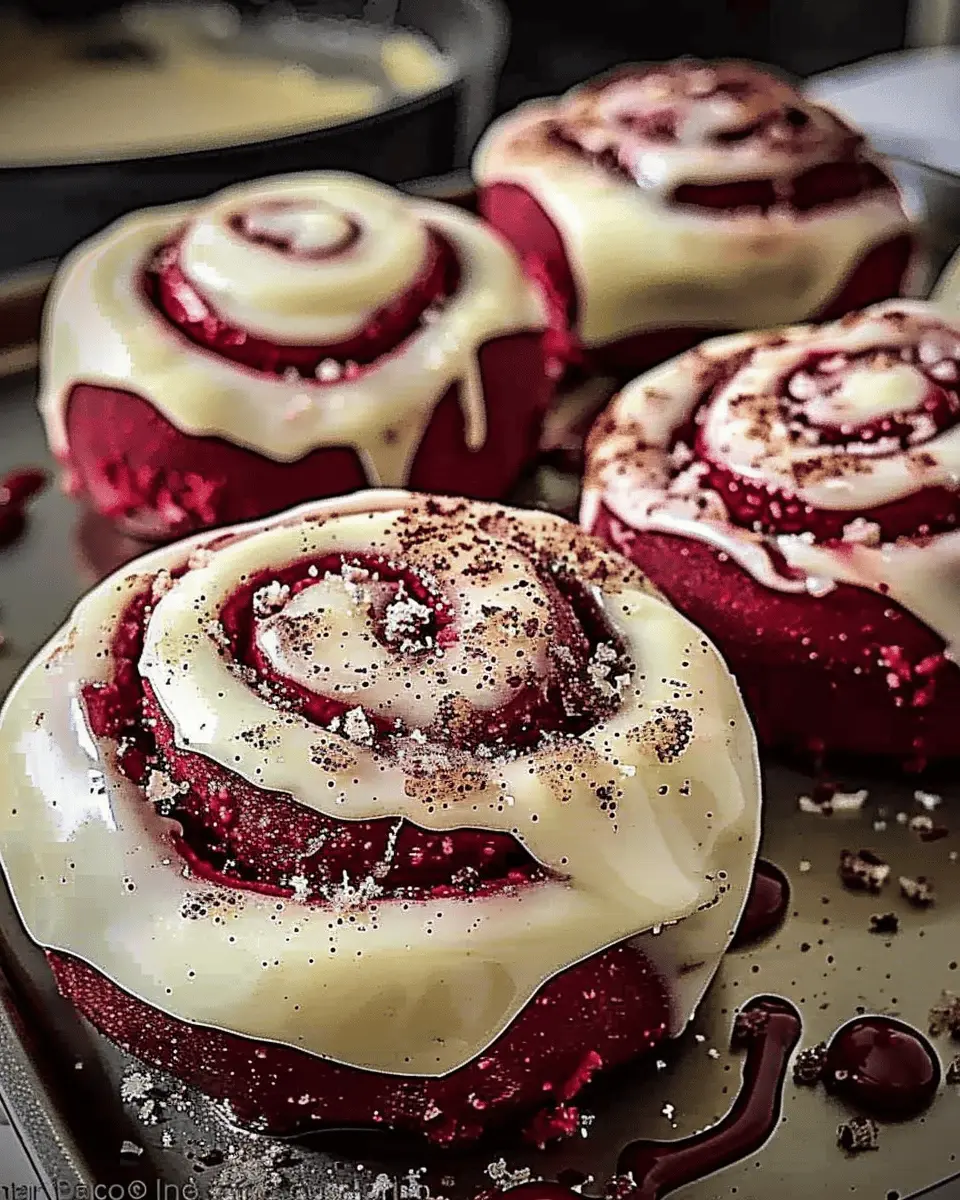 Heavenly Red Velvet Cinnamon Rolls