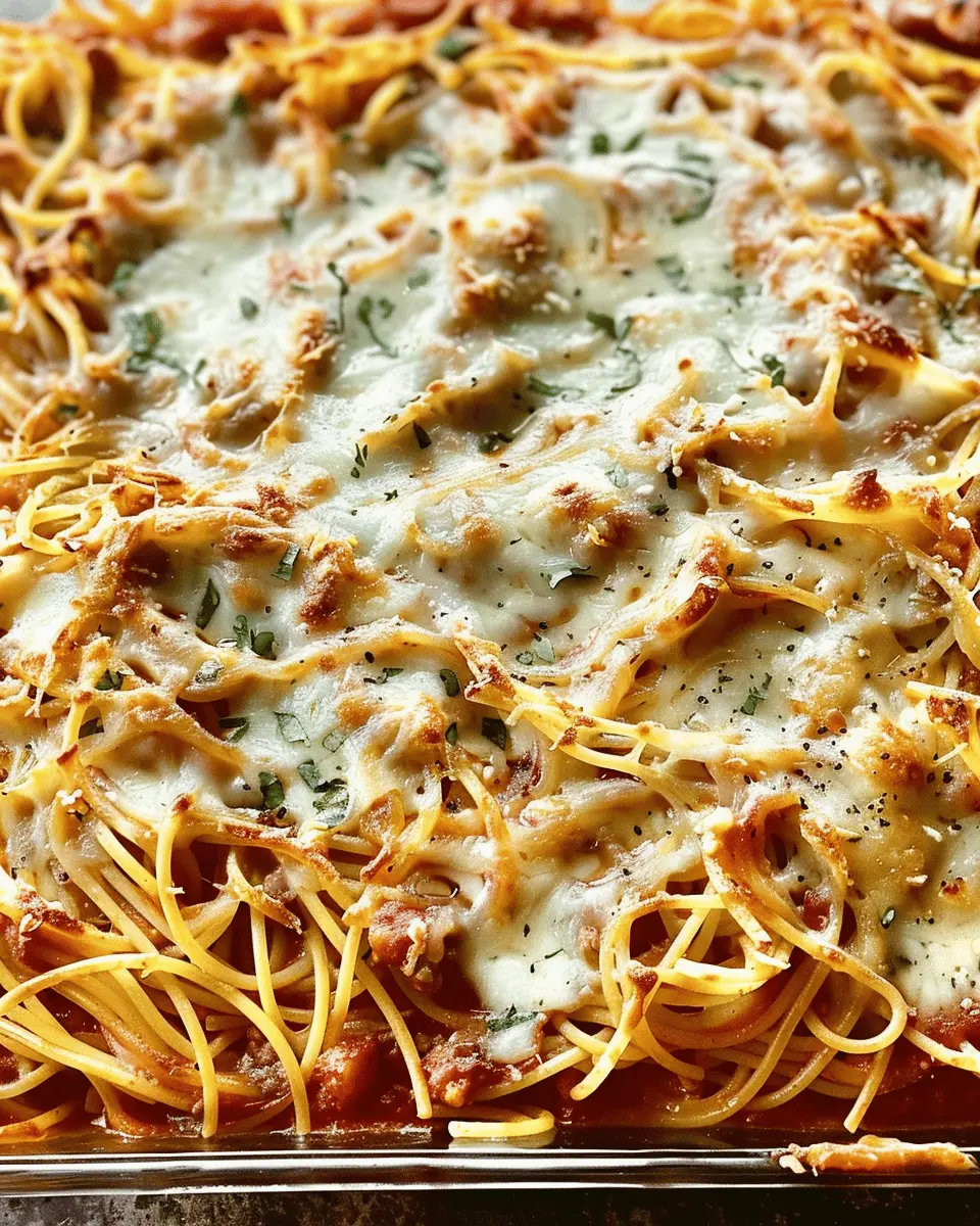 Baked Cream Cheese Spaghetti Casserole