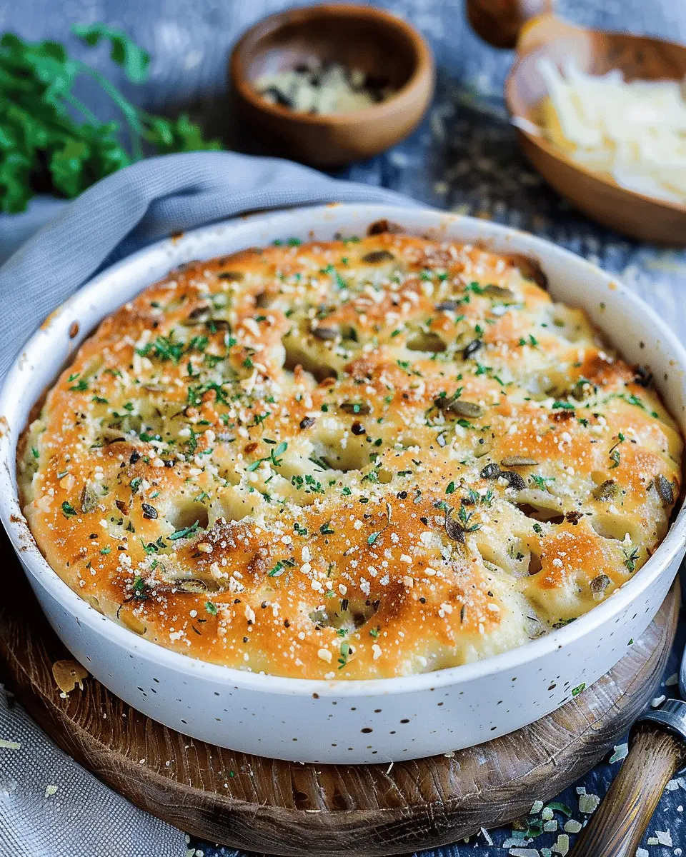 Garlic Parmesan Focaccia Bread