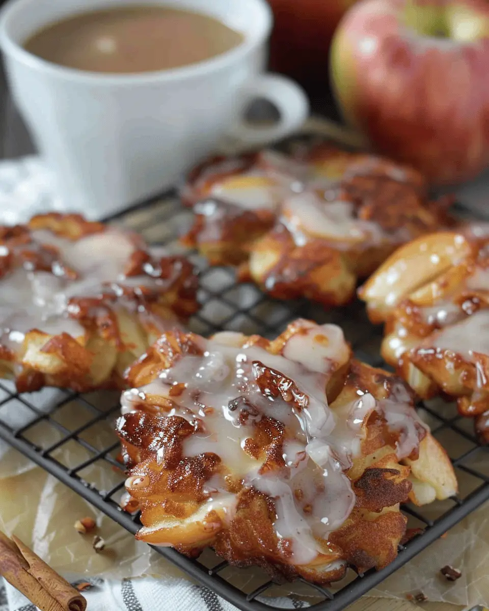 Air Fryer Apple fritters with Brown Butter Glaze