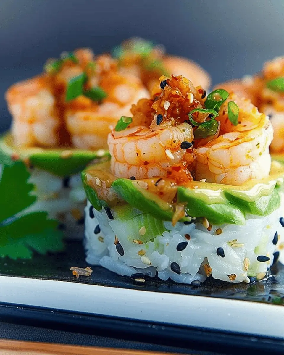 Spicy Shrimp Sushi Stacks
