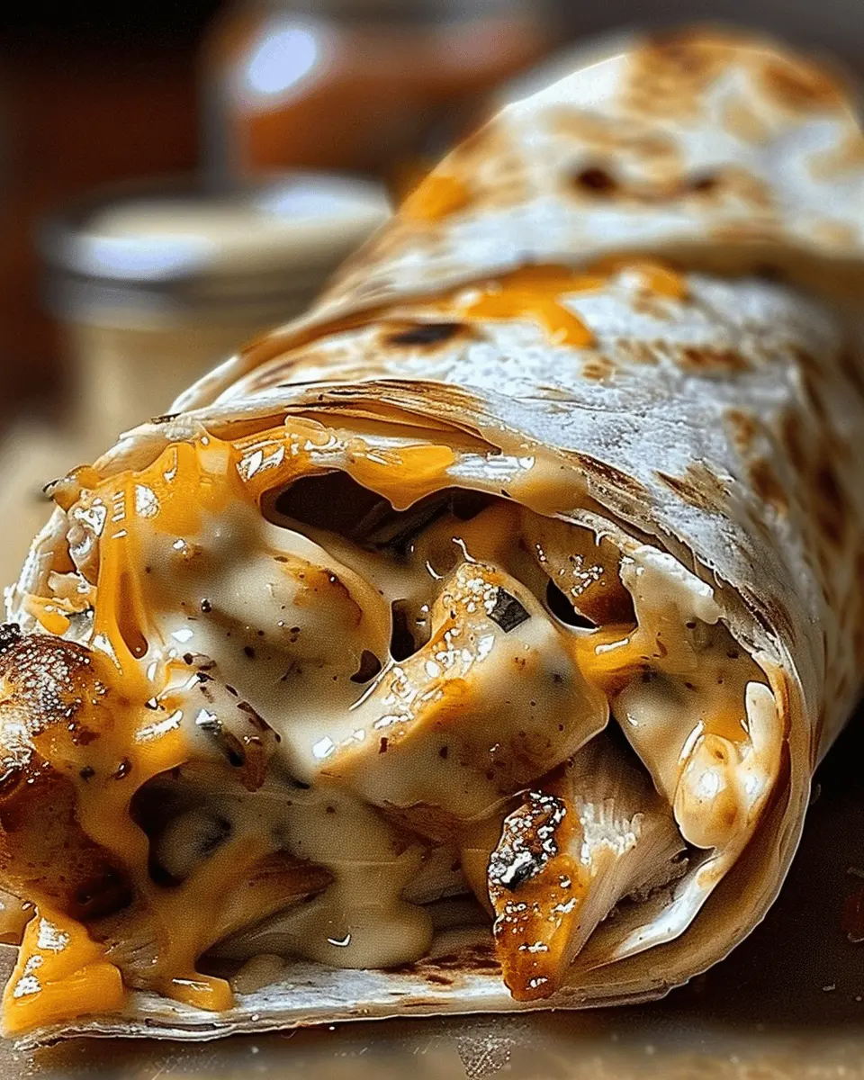 Cheesy Garlic Chicken Wraps