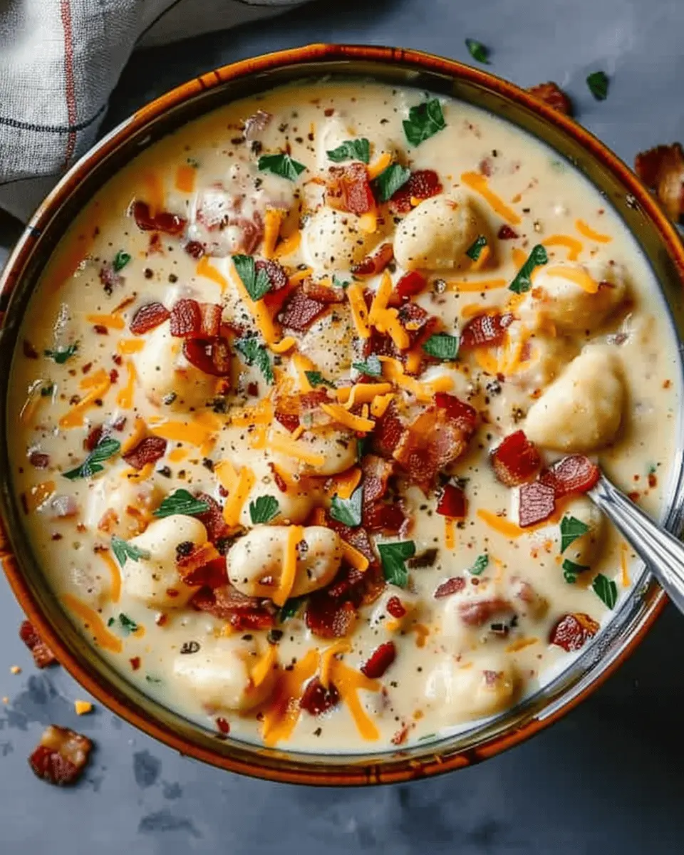 Bacon Cheddar Gnocchi Soup
