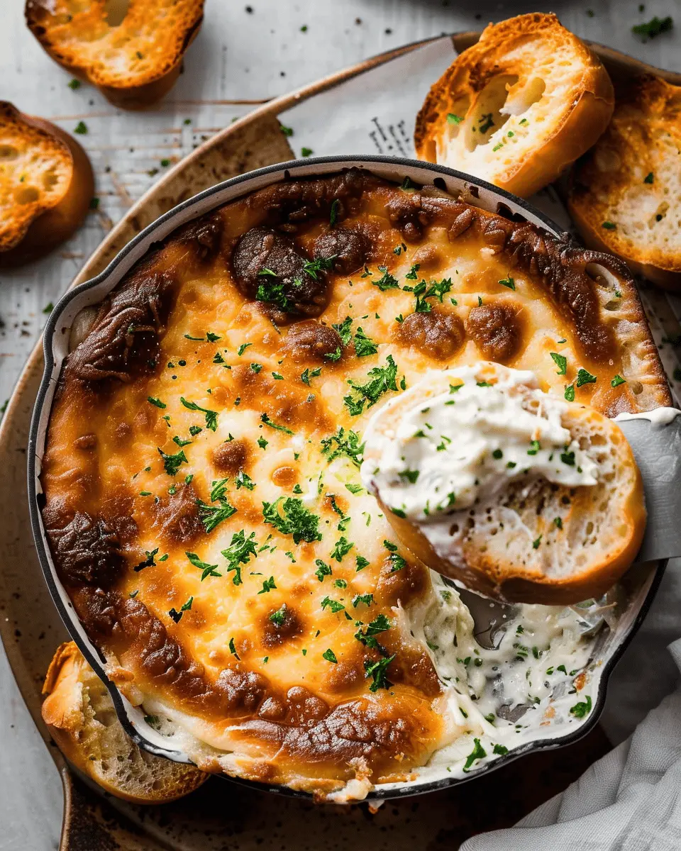 Cheesy Baked Garlic Bread Dip