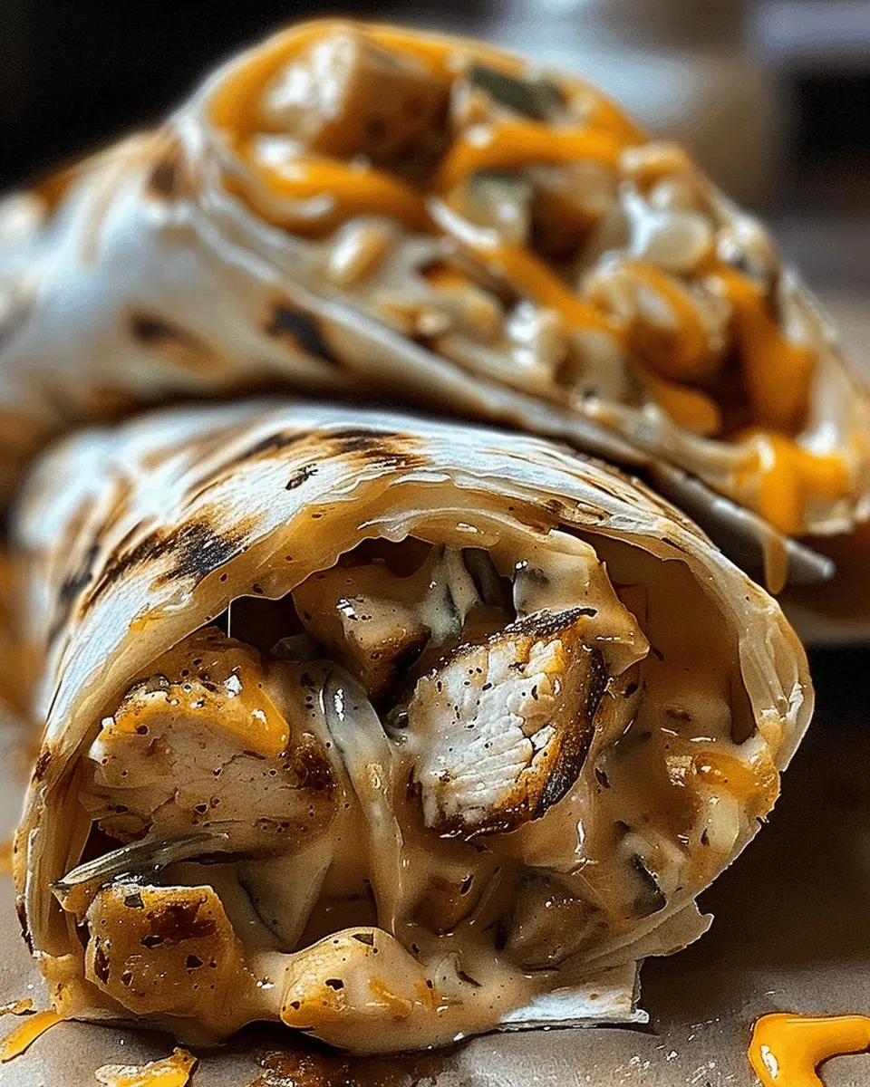 Cheesy Garlic Chicken Wraps