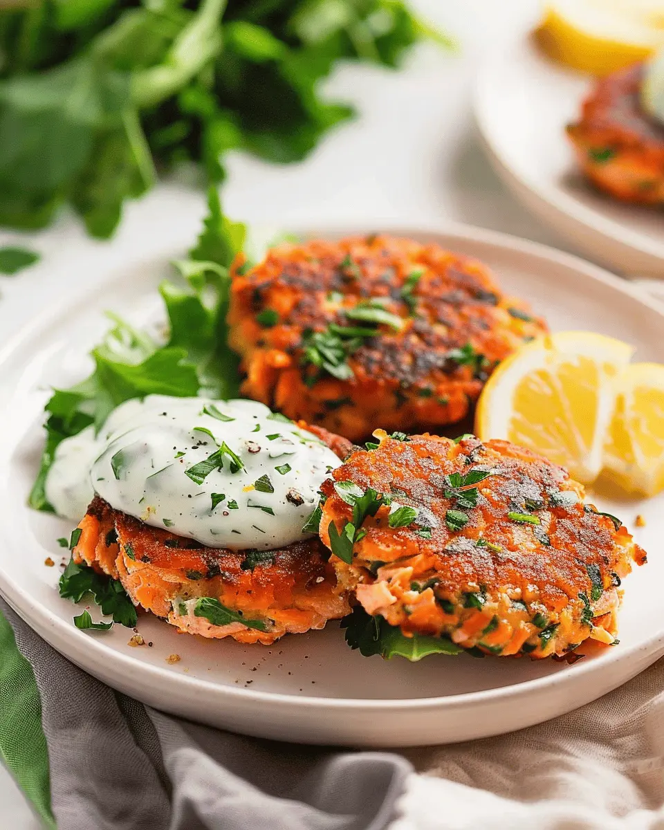 Easy Salmon Patties with Creamy Lemon-Garlic Sauce