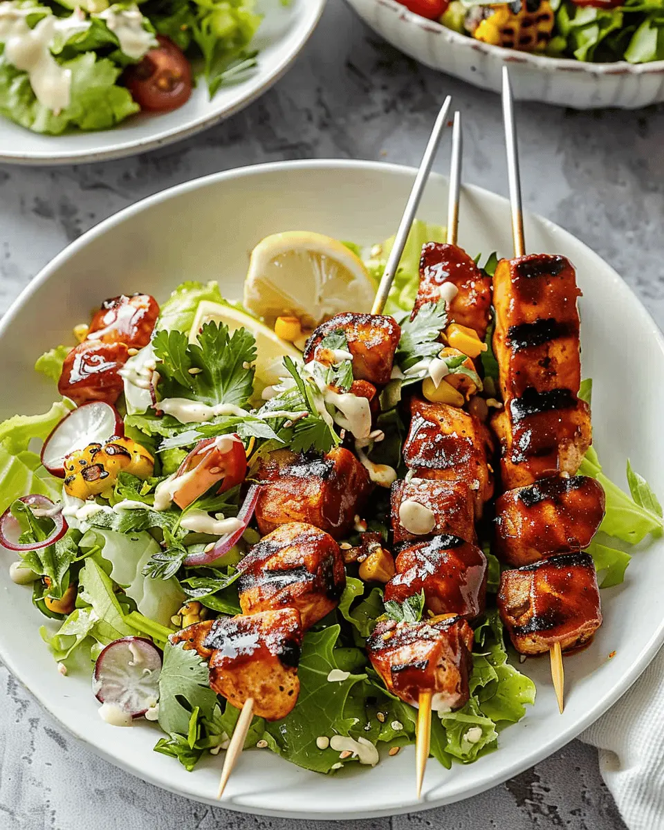 BBQ Chicken Skewer Salad: A Juicy and Fresh Twist for Dinner