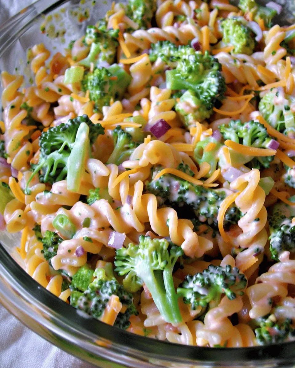 Broccoli Cheddar Pasta Salad: Easy Recipe with Turkey Bacon Delight