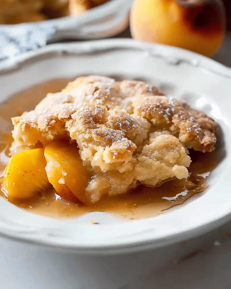 Peach Cobbler That’s Gooey Inside With a Crisp Sugary Crust Delight