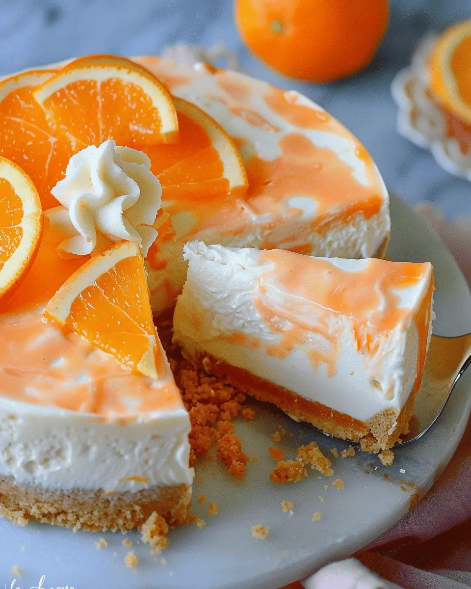 no-bake orange creamsicle cheesecake that’s irresistibly creamy