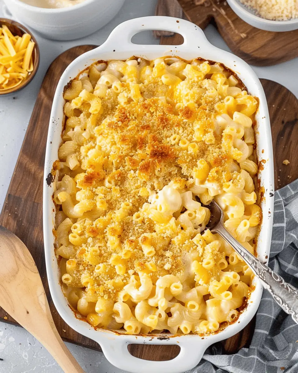 The ultimate 6 cheese macaroni and cheese with turkey bacon delight