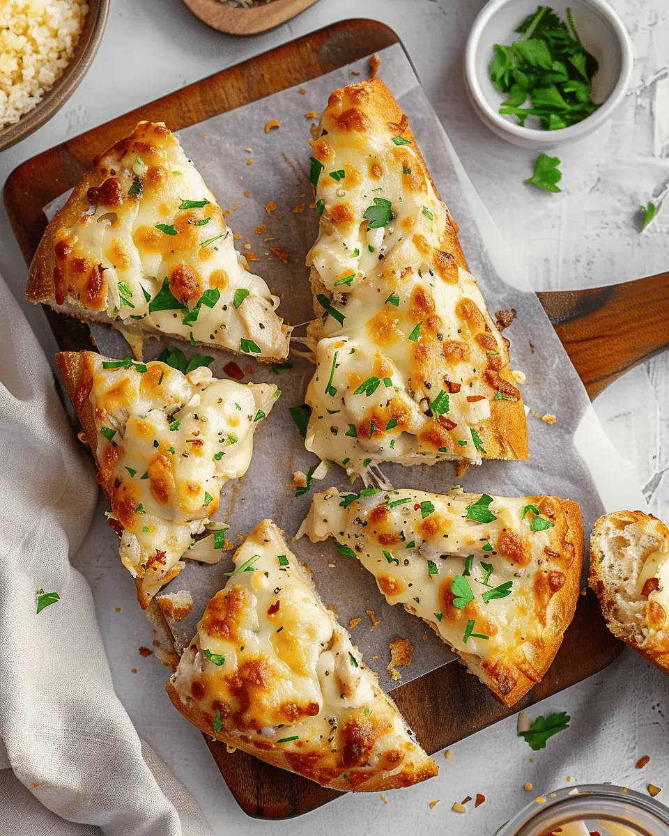 Viral Chicken Alfredo Garlic Bread You’ll Be Obsessed With