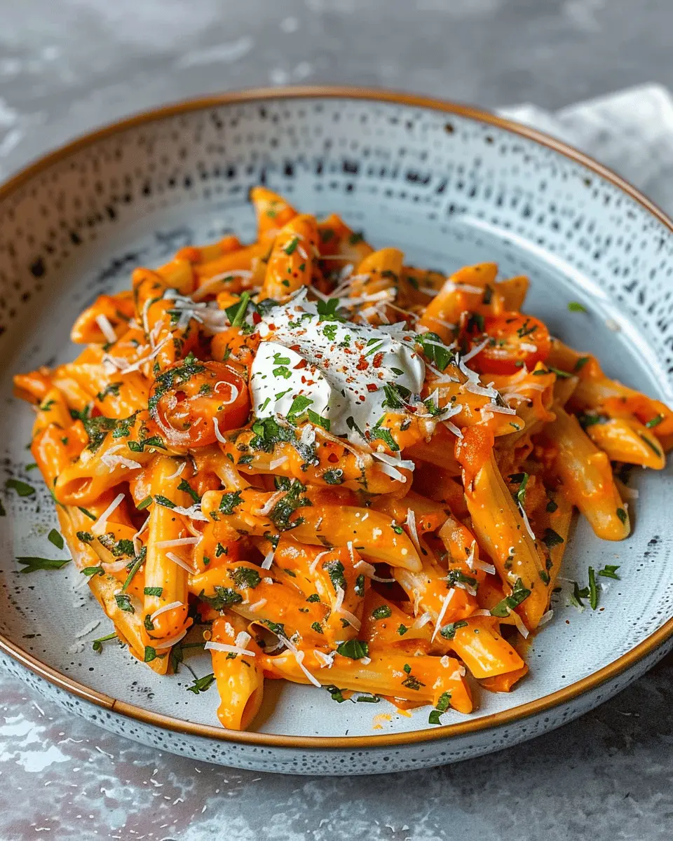 Easy and Creamy Tomato Garlic Pasta Recipe with Turkey Bacon Delight