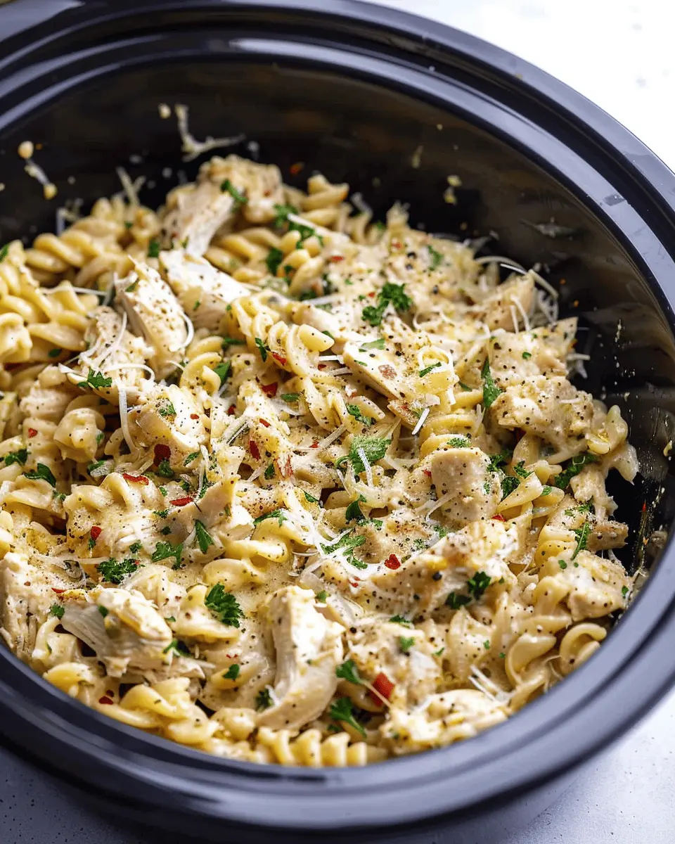 Crockpot Parmesan Garlic Chicken Pasta: Easy Comfort Food Delight
