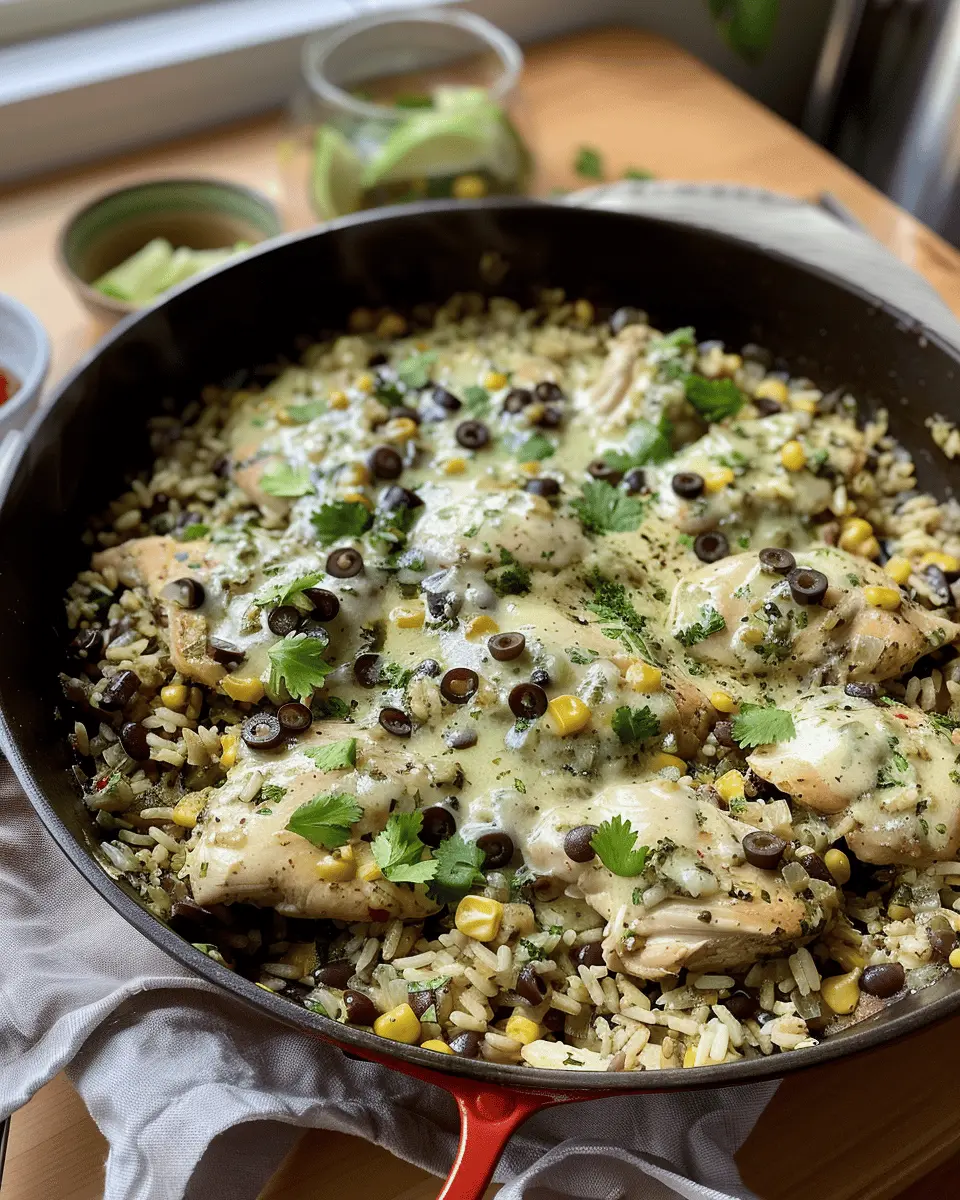 Salsa Verde Chicken & Rice Skillet: A Juicy One-Pan Delight