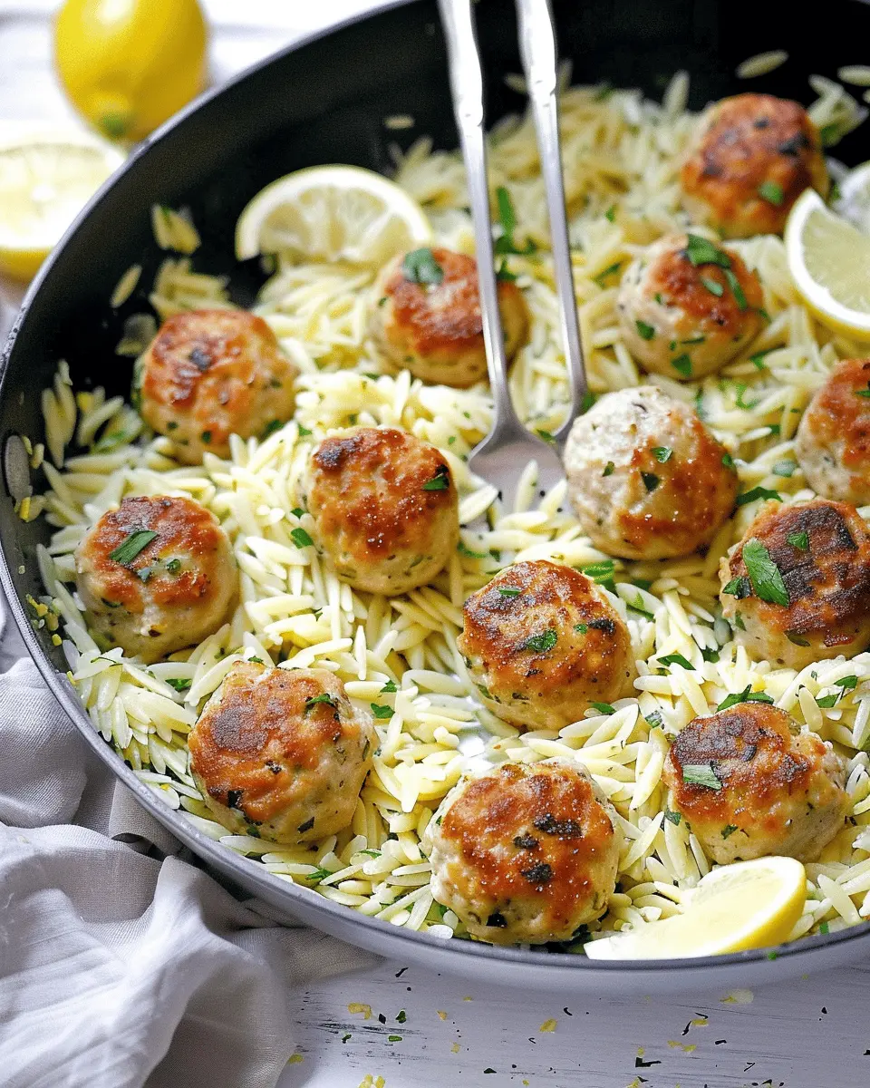 Easy Greek Chicken Meatballs with Lemon Orzo: A Fresh Delight