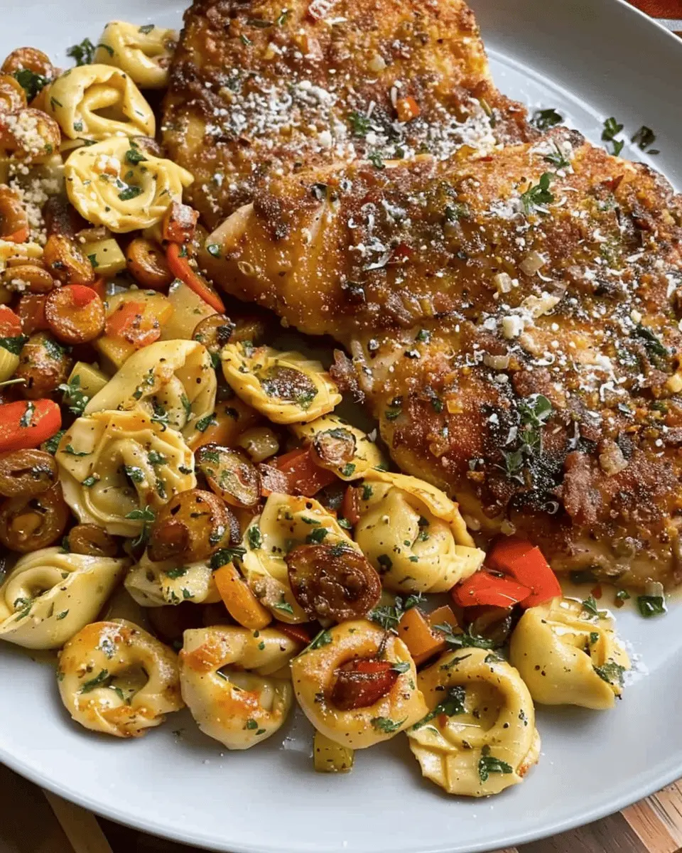 Parmesan Garlic Chicken with Tortellini and Veggies Made Easy