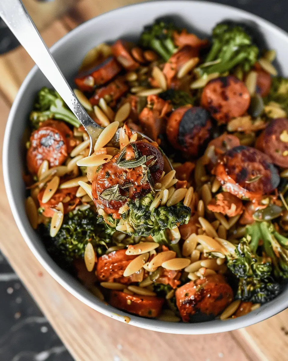 Chicken Sausage, Broccoli, and Orzo Skillet: Easy Weeknight Delight