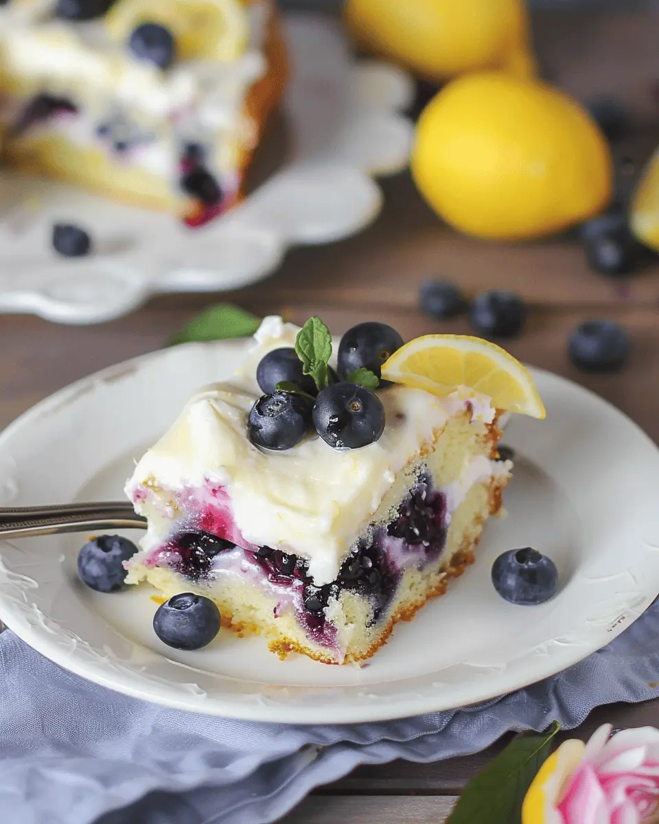 Delicious Desserts & Sweet Recipes : Lemon Blueberry Sheet Cake