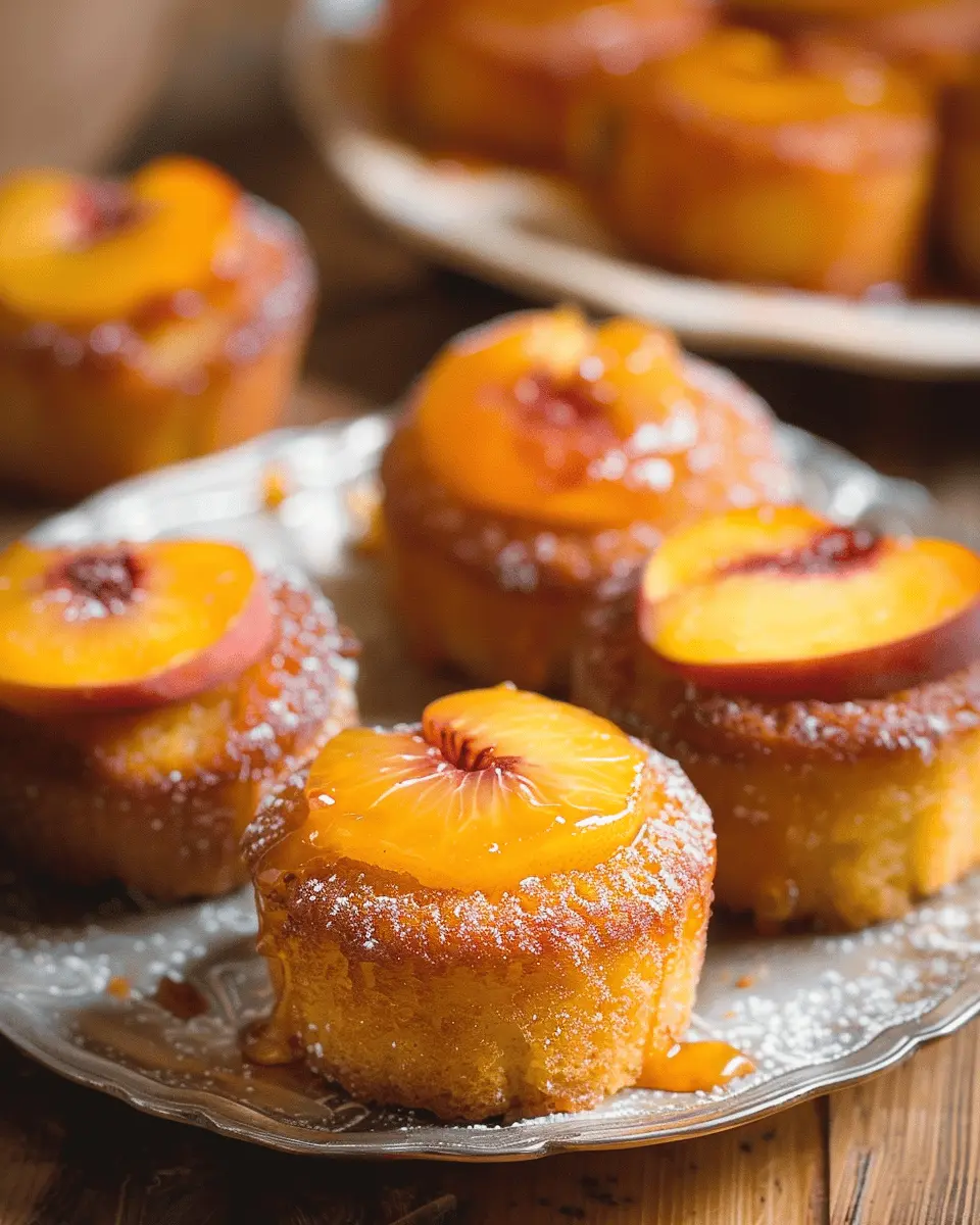 Delicious Desserts: Indulgent Peach Upside Down Mini Cakes