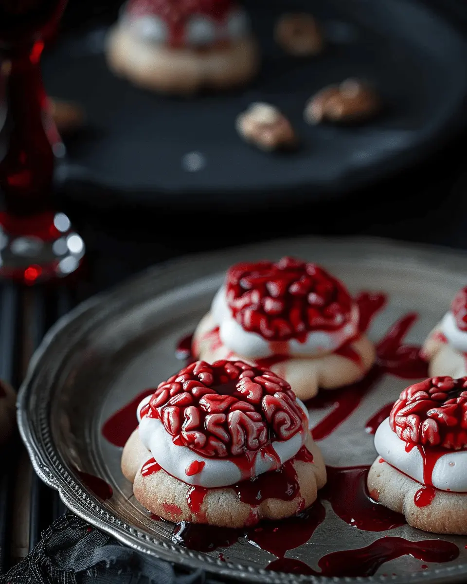 Easy Halloween food ideas: Indulgent Bloody Brain Cookies Recipe