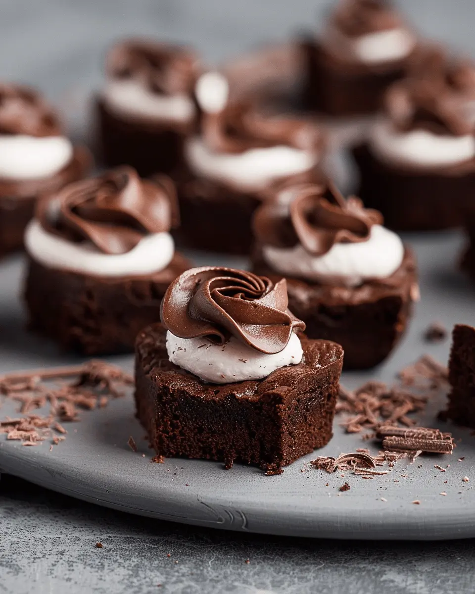 Easy Halloween food ideas: Indulgent Brownie Bites with Whipped Chocolate Ganache
