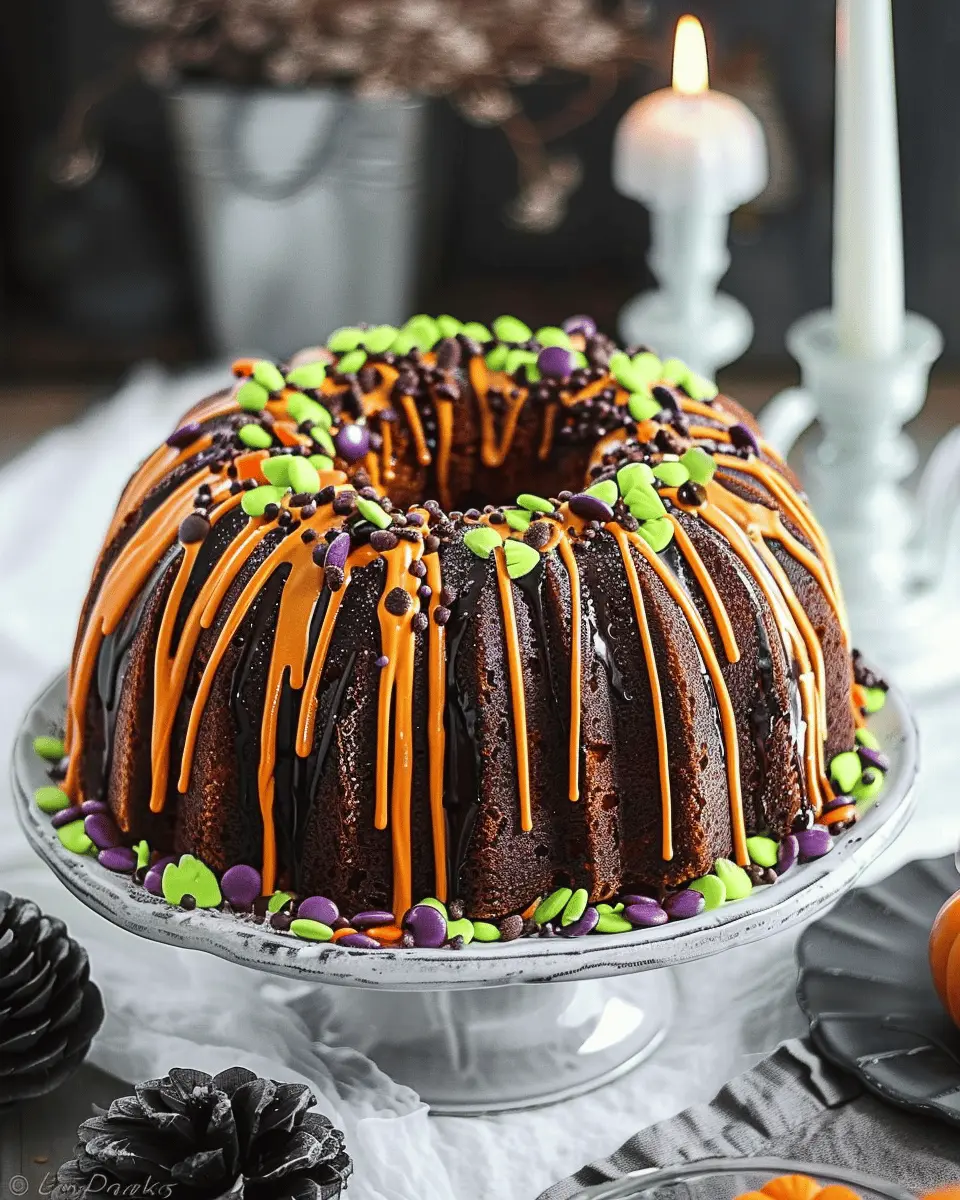 Easy Halloween food ideas: Indulgent Halloween Bundt Cake Recipe