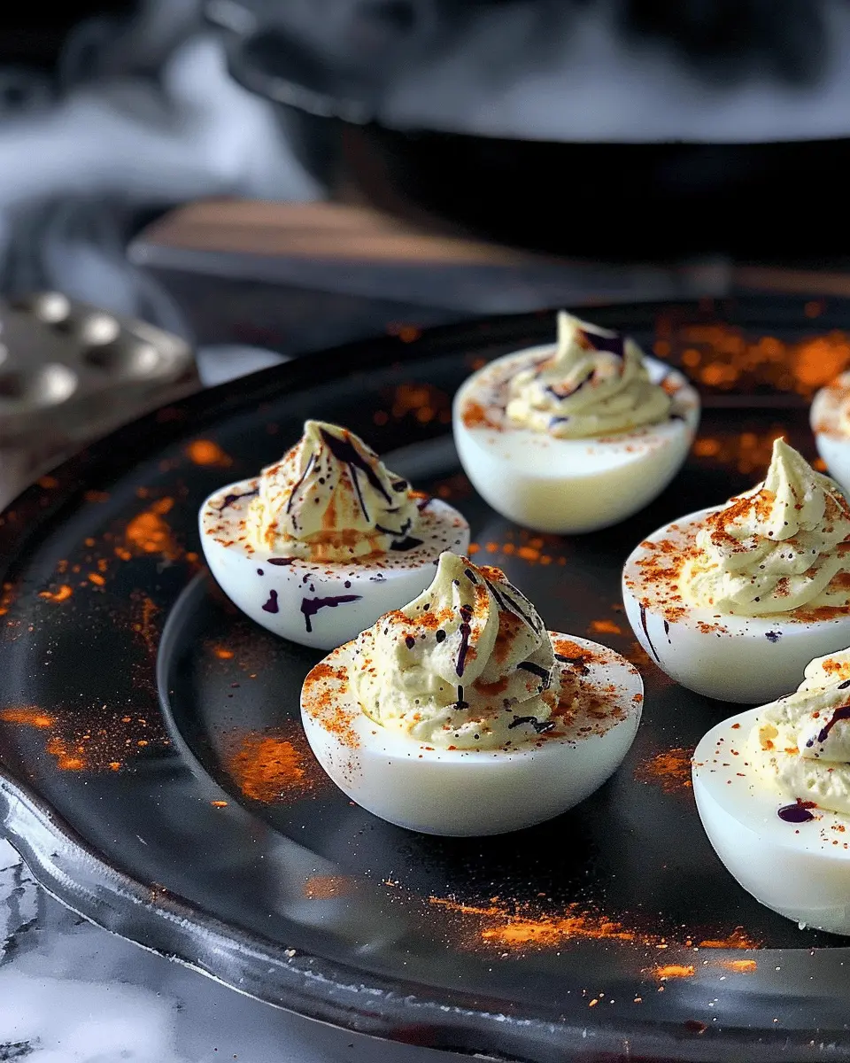 Easy Halloween Food Ideas: Spooky Deviled Eggs with Turkey Bacon