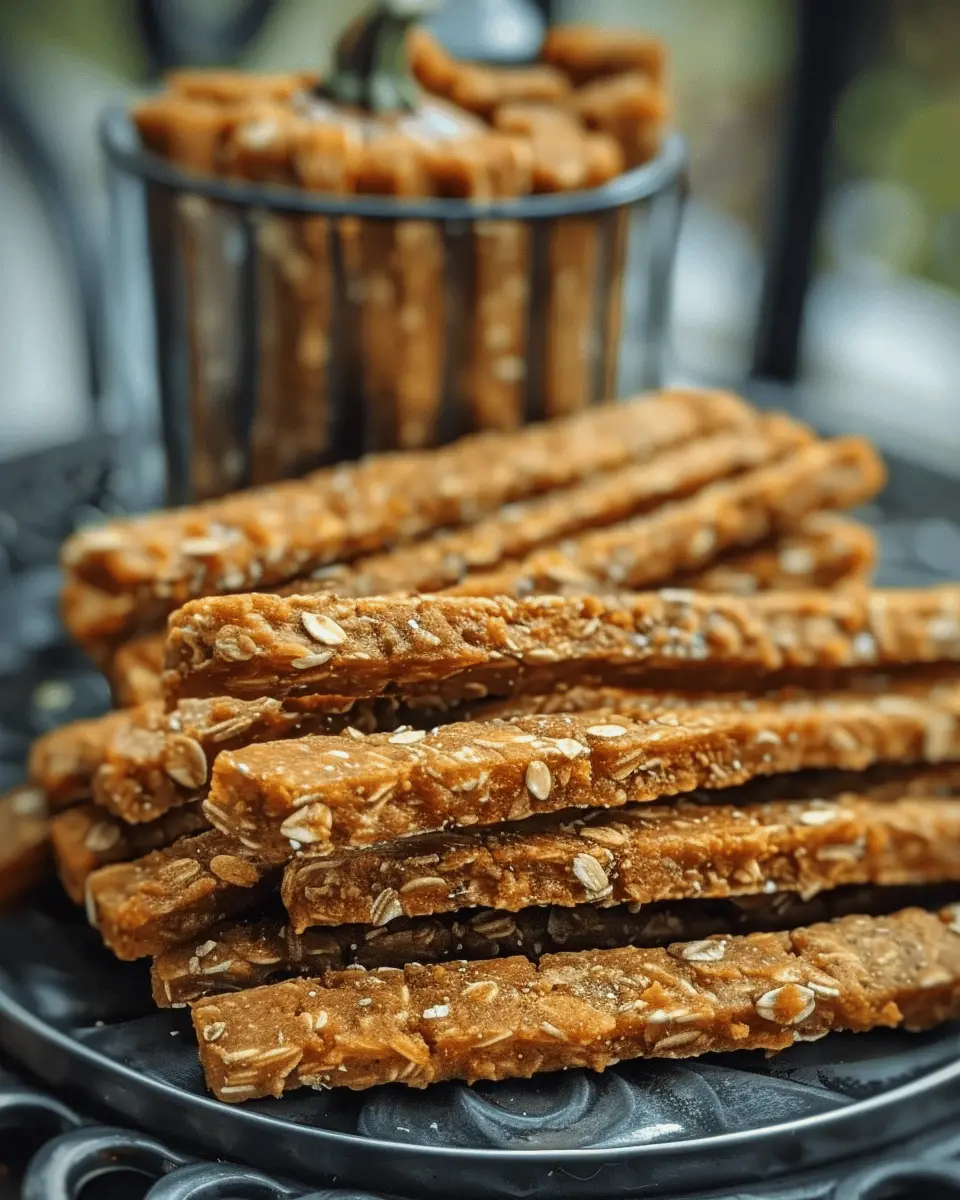 Easy Halloween food ideas: Homemade Pumpkin & Oatmeal Dog Snack Sticks