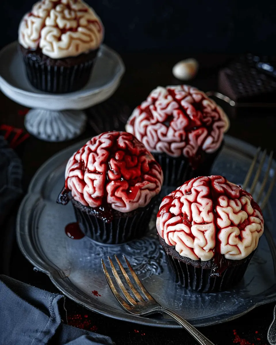 Easy Halloween Food Ideas: Delightfully Spooky Brain Cupcakes