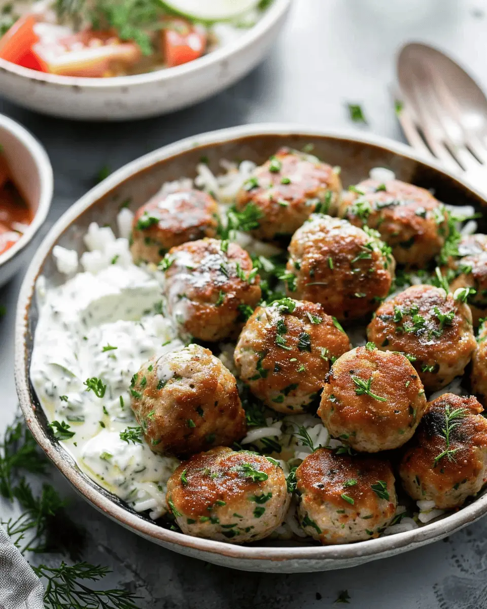 Easy Healthy dinner recipes: Delicious Greek Turkey Meatballs with Tzatziki