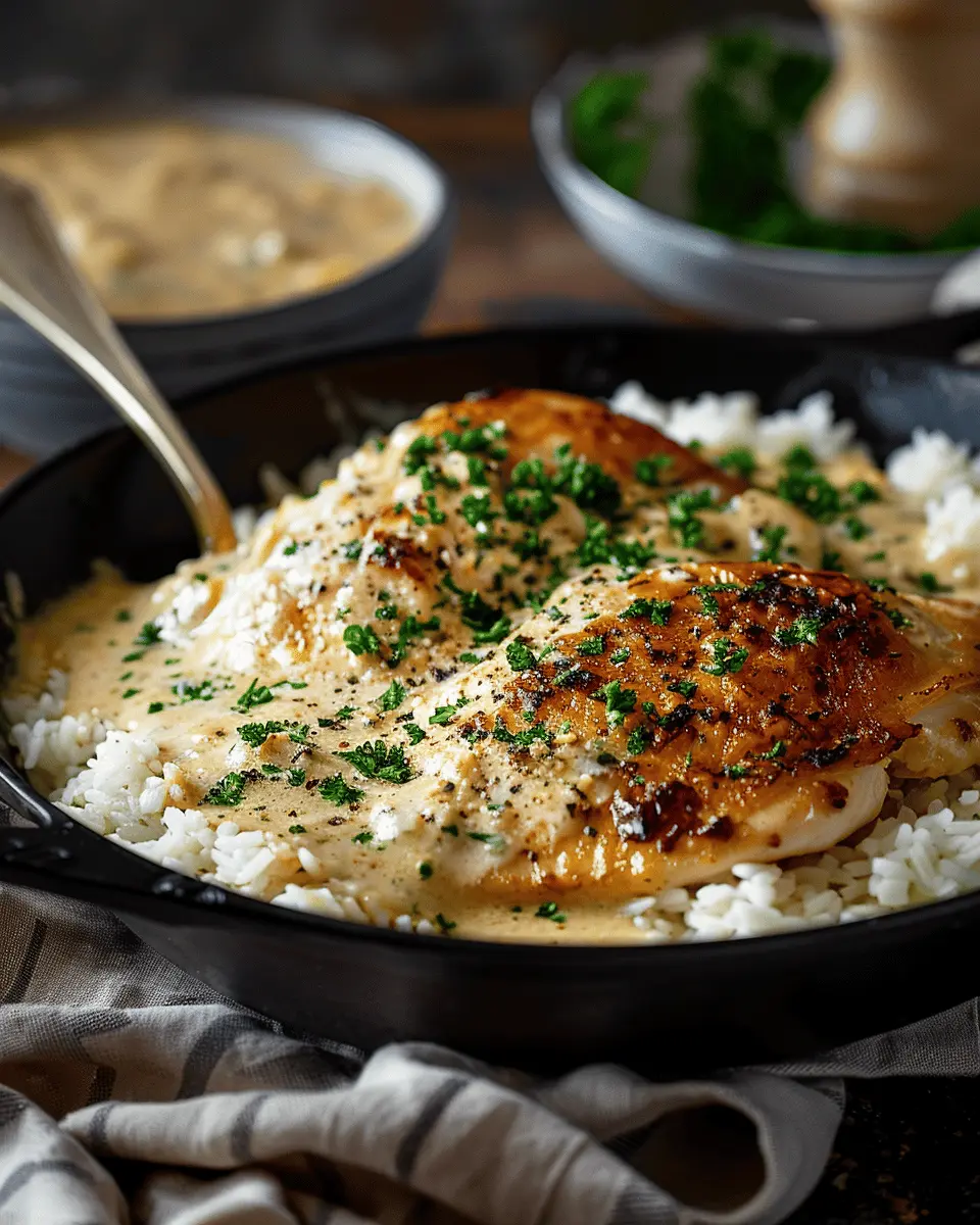 Easy Recipes Dinner: Indulge in Creamy Smothered Chicken and Rice