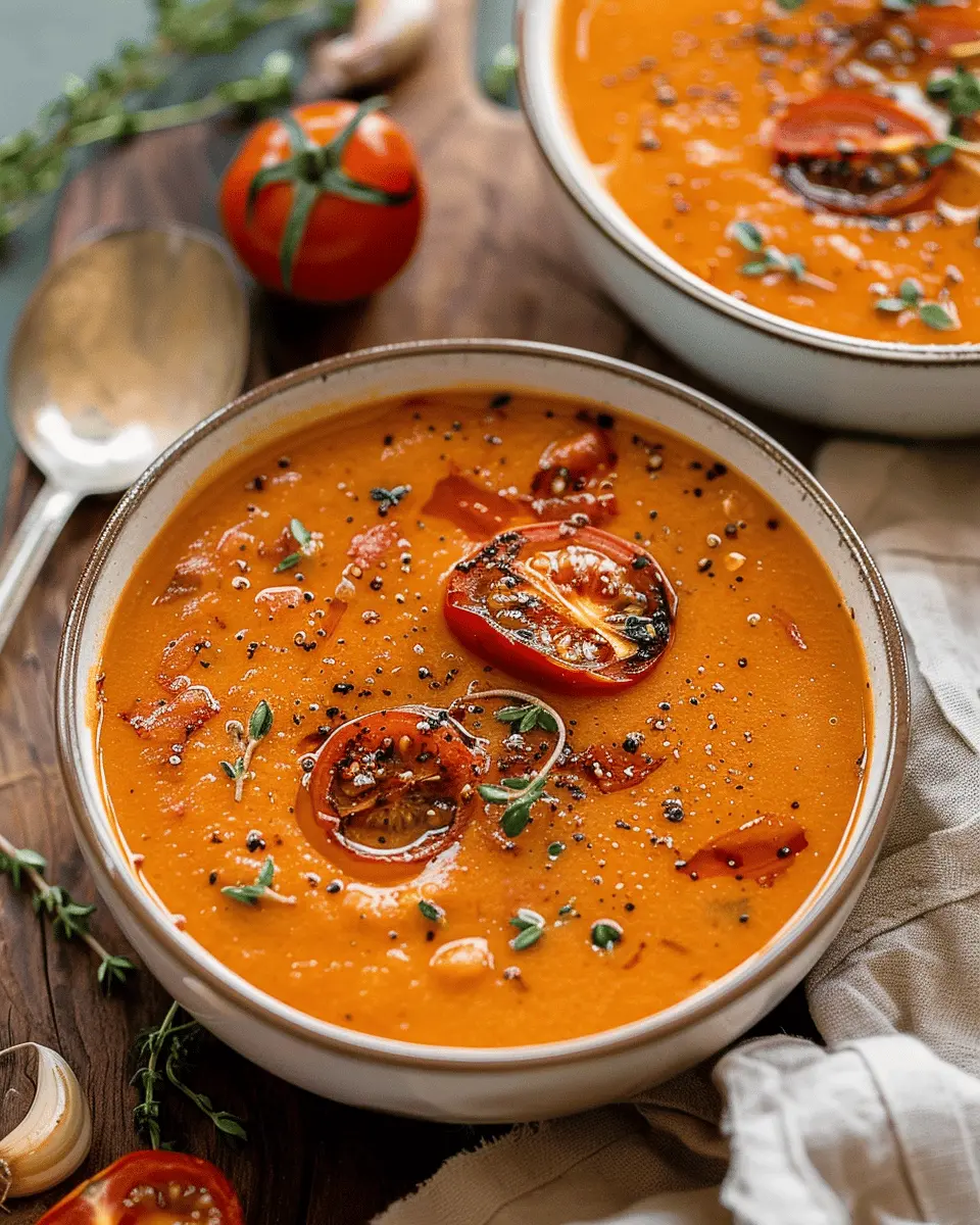 Easy Soup Recipes: Delight in Creamy Roasted Garlic Tomato Soup