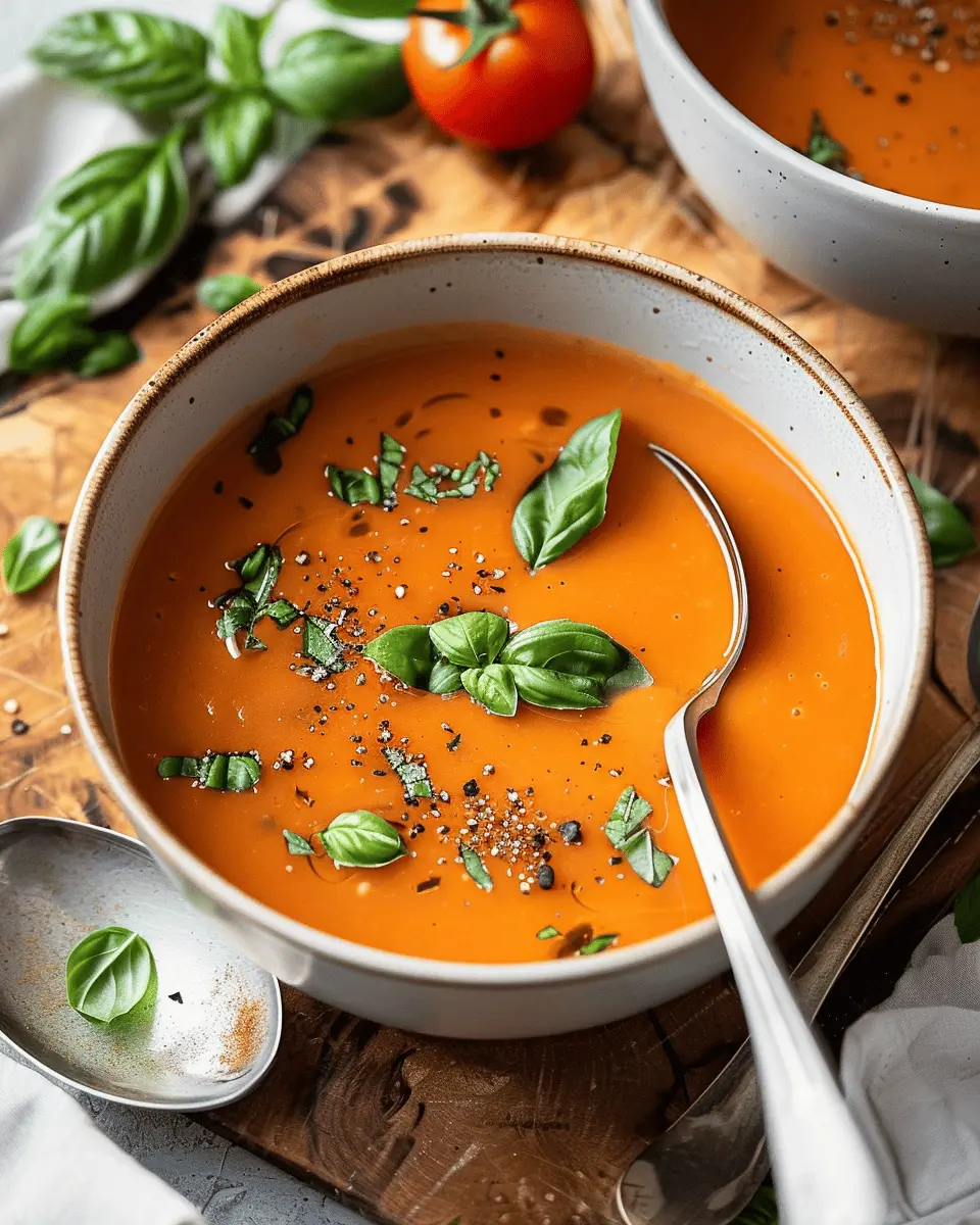 Easy Soup Recipes: Indulgent Creamy Tomato Soup with Turkey Bacon