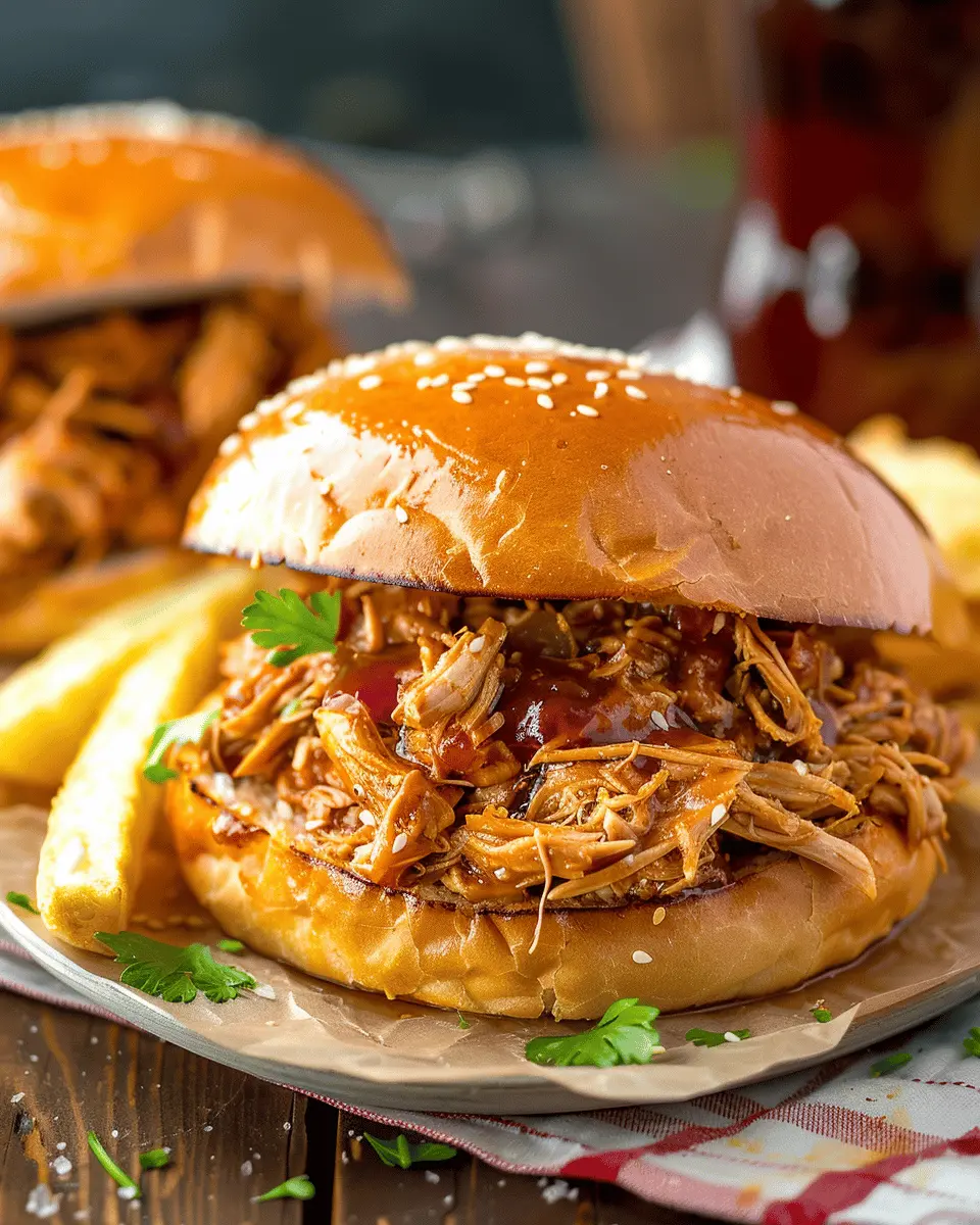 easy summer meals ideas: Juicy Crockpot Cherry Cola Pulled Chicken