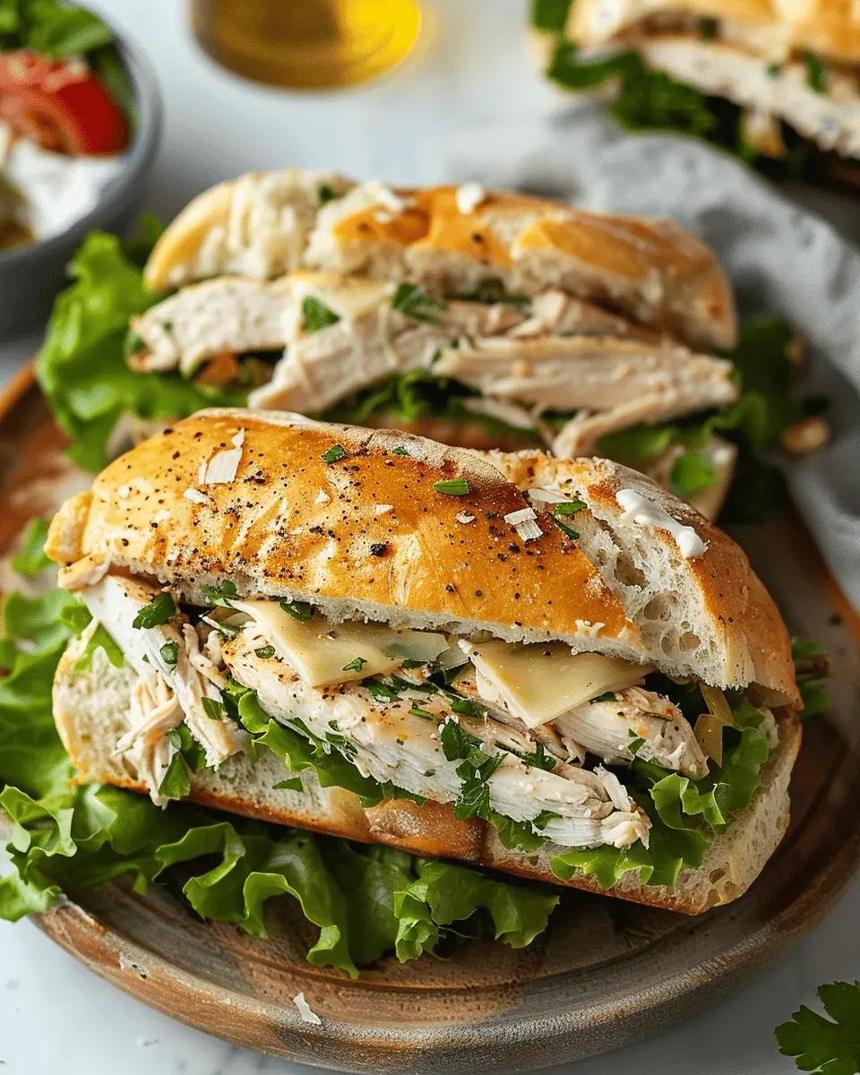 Easy Summer Meals Ideas: Juicy Crockpot Chicken Caesar Sandwiches