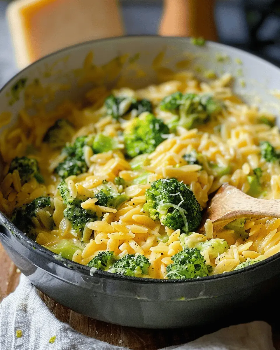Easy Side Dishes: Creamy One-Pot Broccoli Cheddar Orzo Delight
